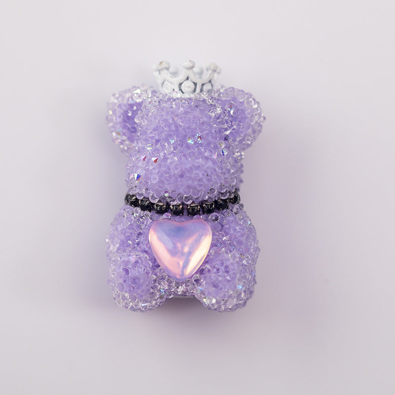 Wholesale Acrylic Full Diamond Sugar Crown Bear Pen Cap Beads